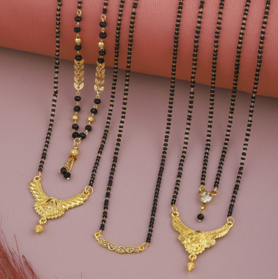 VEMISHTI Gold Mangalsutra For women Stylish Brass Mangalsutra Brass, Crystal Mangalsutra