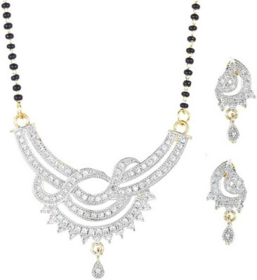 Anamya Alloy Gold-plated Black Jewellery Set(Pack of 1)