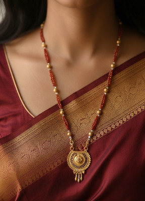 OmVastraa Designer and stylish Mangalsura for Women Brass Mangalsutra
