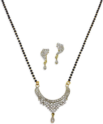 Anamya Alloy Gold-plated Black Jewellery Set(Pack of 1)