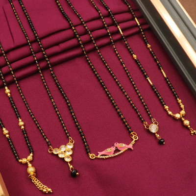 H R SALES IMITATION BAZAAR NEW FANCY MANGALSUTRA COMBO FOR WOMENS Alloy Mangalsutra