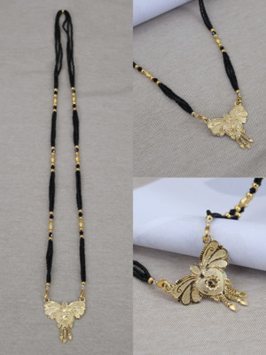 OmVastraa OmVastraa Designer Gold Plated With Long Chain Mangalsutra For Women (26 Inch) Alloy Mangalsutra