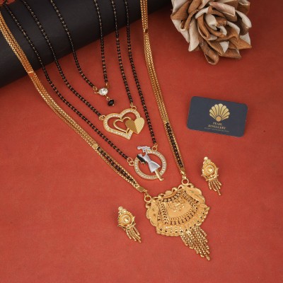 pearl jewelllry Combo of 4 Mangalsutra With 1 Pair of Earrings Brass Mangalsutra