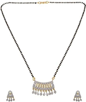 Anamya Alloy Gold-plated Black Jewellery Set(Pack of 1)