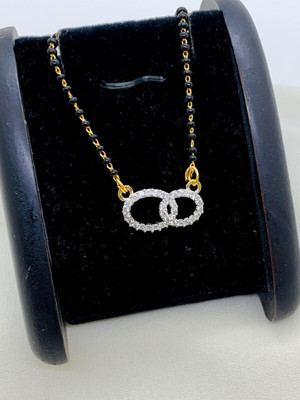 Temora American Diamond Short Mangalsutra For Women Brass Mangalsutra