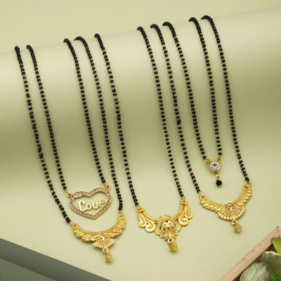 VEMISHTI mangalsutra for women Brass, Crystal Mangalsutra