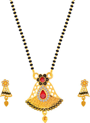 SILVER SHINE Alloy Gold-plated Gold, Black Jewellery Set(Pack of 1)