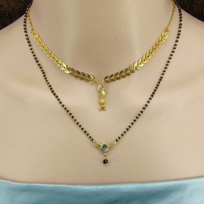 DHARM JEWELS Fancy Mangalsutras And Golden Necklace Alloy Mangalsutra