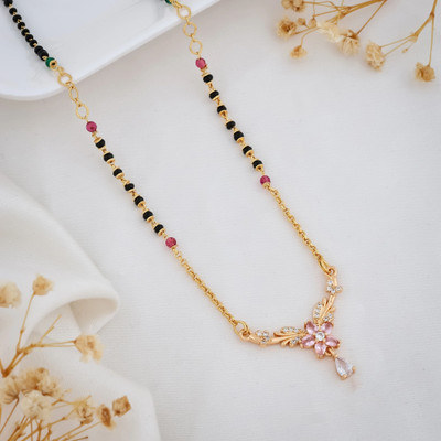 jiyajewels pink daimond mangalsutra Brass Mangalsutra