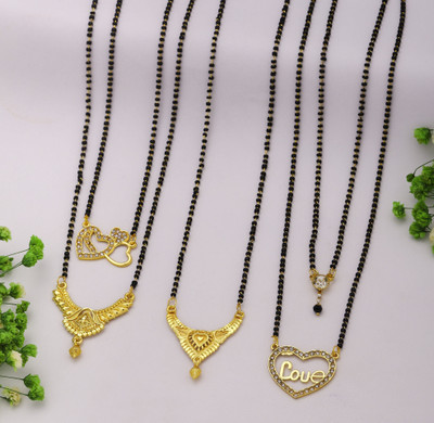VEMISHTI American Diamond Short Mangalsutra For Women Brass, Crystal Mangalsutra