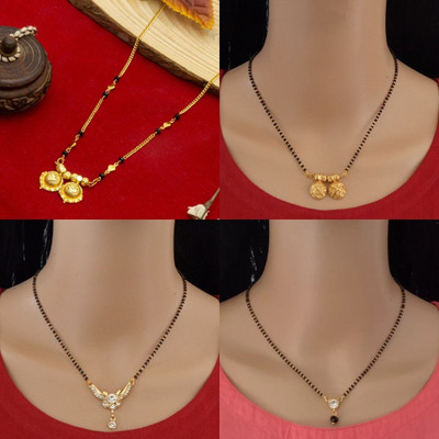 RAMDEV ART FASHION JEWELLERY Alloy Gold-plated Gold Jewellery Set(Pack of 4)