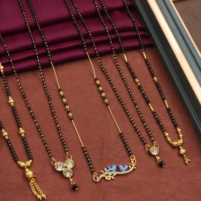 H R SALES IMITATION BAZAAR NEW FANCY MANGALSUTRA COMBO FOR WOMENS Alloy Mangalsutra