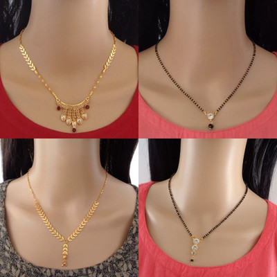 Dency Daily wear Brass Gold Plated Mangalsutra For Women and Girls Brass Mangalsutra