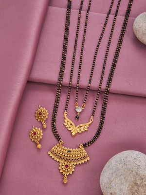 jizshou Brass Gold-plated Gold Jewellery Set(Pack of 2)