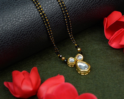 Jewelopia Kundan Gold Plated Mangalsutra Chain Alloy, Brass Mangalsutra