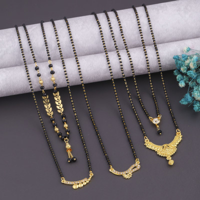 VEMISHTI Gold Mangalsutra For women Stylish Brass Mangalsutra Brass, Crystal Mangalsutra