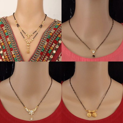 Dency Gold Jewelery Latest Mangalsutra For Women and Girls Alloy Mangalsutra