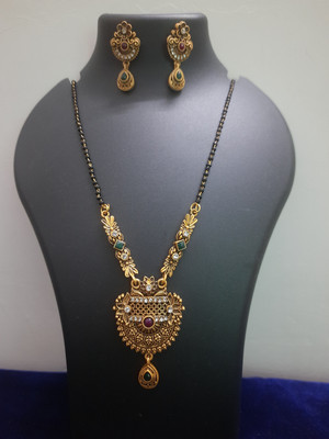KRISHNA HUB Krishna Hub Gold Pleated Traditional mangalsutra for womens Alloy Mangalsutra