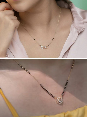 Vriva Jewels Stylish American Diamond Mangalsutra for women Alloy Mangalsutra