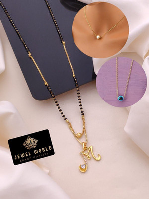 Jewel WORLD M name 18 Inch short mangalsutra for women Alloy, Brass Mangalsutra