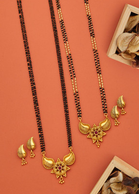 JD ART Alloy Gold-plated Gold Jewellery Set(Pack of 2)