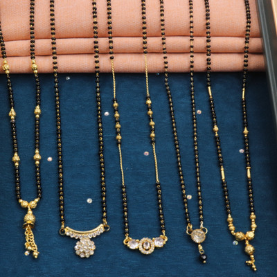 H R SALES IMITATION BAZAAR NEW FANCY MANGALSUTRA COMBO FOR WOMENS Alloy Mangalsutra