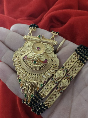 SUGHOSH long gold-plated indian design mangalsutra Alloy Mangalsutra
