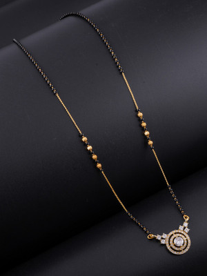 glowzi Glowzi Exclusive Gold Diamond Short Tanmanniya Brass Mangalsutra