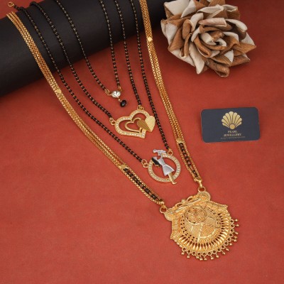 pearl jewelllry Combo of 4 Mangalsutra With 1 Pair of Earrings Brass Mangalsutra