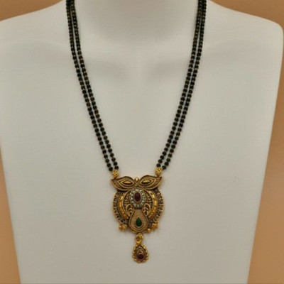 AMORIA American Diamond Non-Adjustable Mangalsutra for Women Brass Mangalsutra