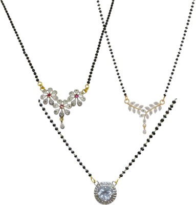 Charms Captivating One Stone Diamond Mangalsutra Alloy Mangalsutra