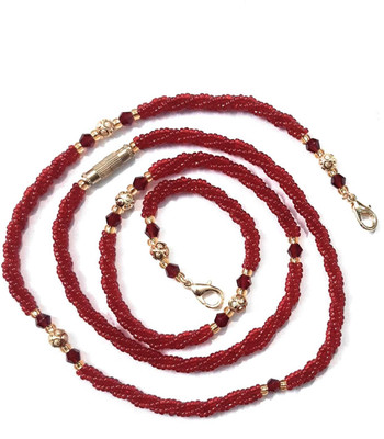 MANMORA RED N GOLDEN BEADS TANMANIYA MAGALSUTRA CHAIN Plastic Mangalsutra