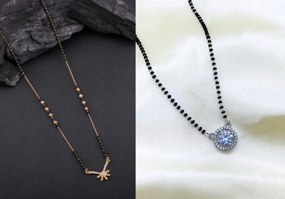 Temora Diamond Short Mangalsutra Alloy Mangalsutra