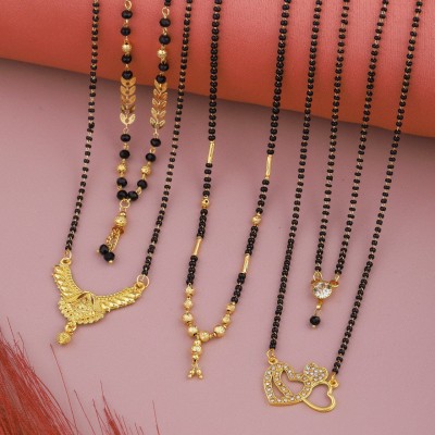 Makezak combo of 4 fancy Brass Mangalsutra