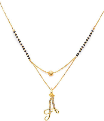 Qyuri A Letter Mangalsutra A Alphabet Mangalsutra for women 20 INCH short-long Alloy Mangalsutra