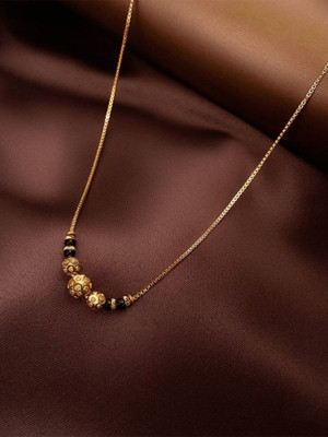 Vrinda Jewels Pretty Trendy Gold Chain Mangalsutra For Women Alloy Tanmaniya