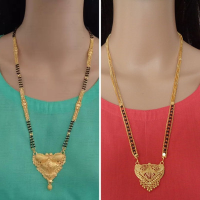 Dency Stylish & Designer Mangalsutra Set For Women ( Pack of 2 ) Brass Mangalsutra