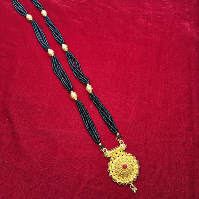 Swaroop Designer Big Pendant Extra Long 40 Inch Long Designe Chain Saree Wear Bridal Mangalsutra Alloy Mangalsutra