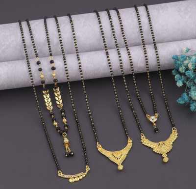 VEMISTHI American Diamond Short Mangalsutra For Women Brass, Crystal Mangalsutra