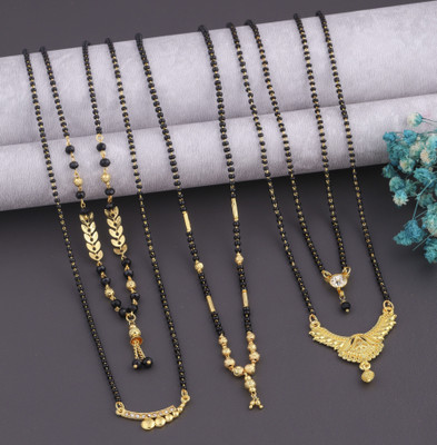 VEMISHTI Gold Mangalsutra For women Stylish Brass Mangalsutra Brass, Crystal Mangalsutra