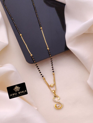 Jewel WORLD S letter mangalsutra 18 Inch short name alphabet mangalsutra for women Alloy, Brass Mangalsutra