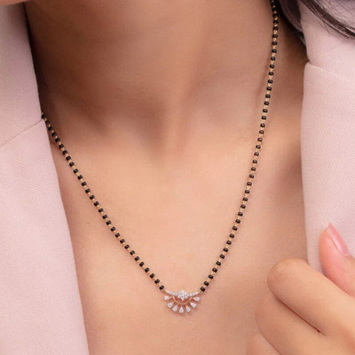 Temora Short american diamond mangalsutra Brass Mangalsutra