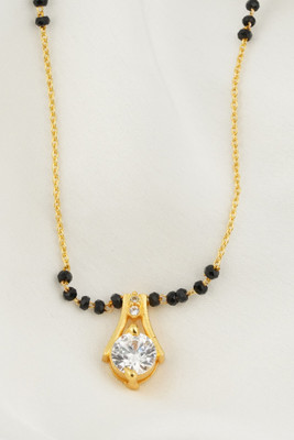 MAME CREATION Traditional Gold Plated AD Diamond Mangalsutra for Women Alloy Mangalsutra
