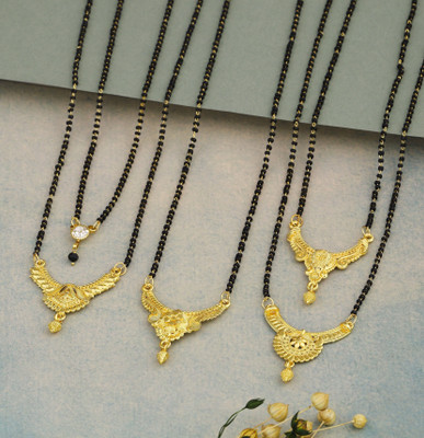 VEMISTHI Gold Mangalsutra For women Stylish Brass Mangalsutra Brass, Crystal Mangalsutra