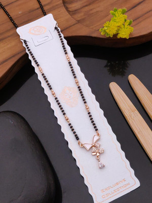 BAVARVA Traditional Black Bead Mangalsutra with Stylish Pendant for Women & Girls Alloy Mangalsutra