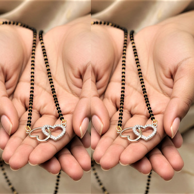 Charms Captivating One Stone Diamond Mangalsutra Alloy Mangalsutra