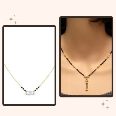 Temora American Diamond Mangalsutra Combo Brass Mangalsutra