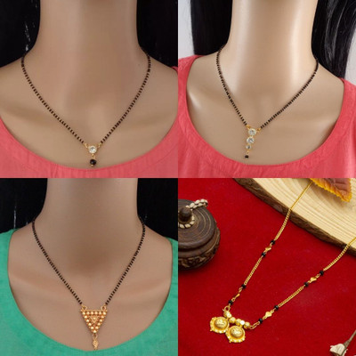 RAMDEV ART FASHION JEWELLERY Alloy Gold-plated Gold Jewellery Set(Pack of 4)