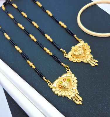 Divyanshi Collection Combo Pack Of 2 Gold Plated Mangalsutra Brass Mangalsutra