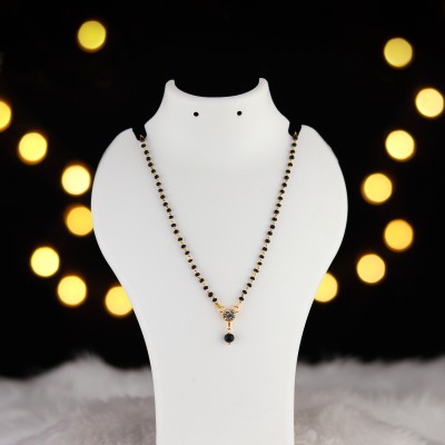 BEAUTY BURST Gold Plated Black Beaded Mangal Sutra for Women Alloy Mangalsutra